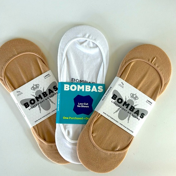 Bombas Other - NWT BOMBAS Women's Lightweight No Show Sock 3 Pair Size Large